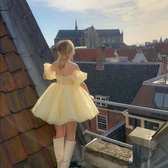 Selkie Puffed-Sleeve Square-Neck Mini Dress - Picture 5 of 5